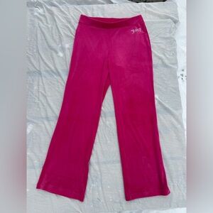 Juicy Couture Pink Bling velour track pants, Size M